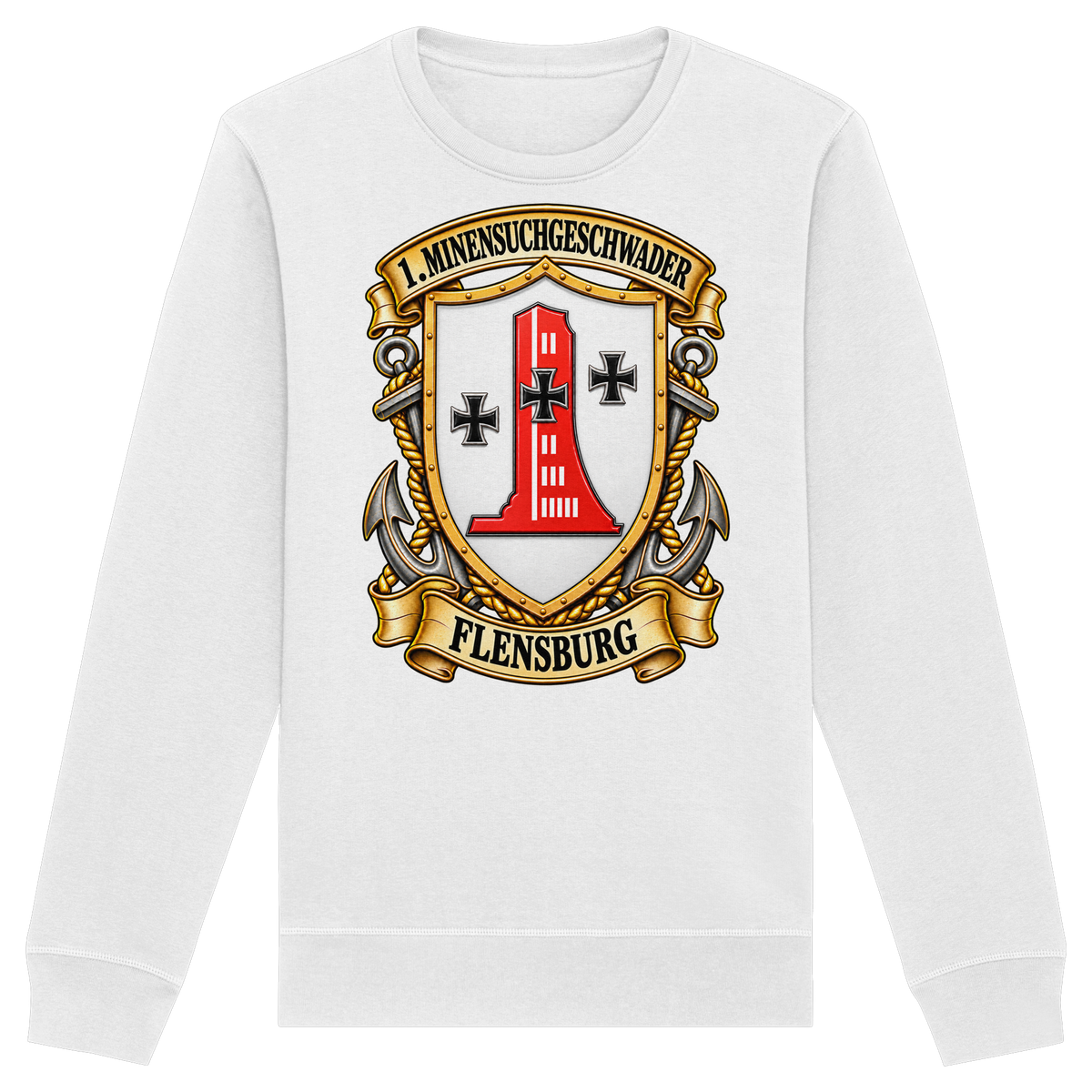 Wappen 1. Minensuchgeschwader - FLENSBURG - Organic Basic Unisex Sweatshirt