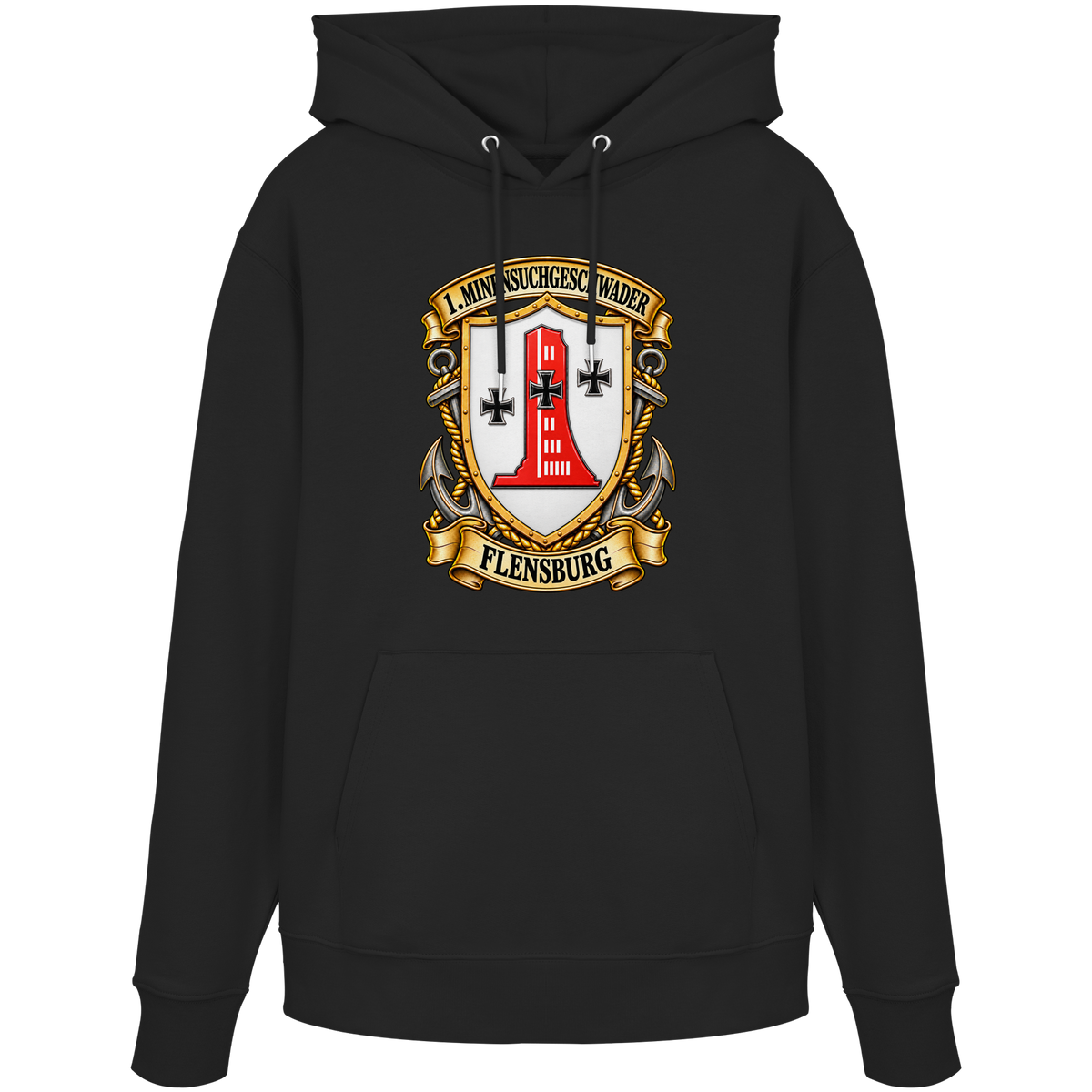 Wappen 1. Minensuchgeschwader - FLENSBURG - Organic Hoodie