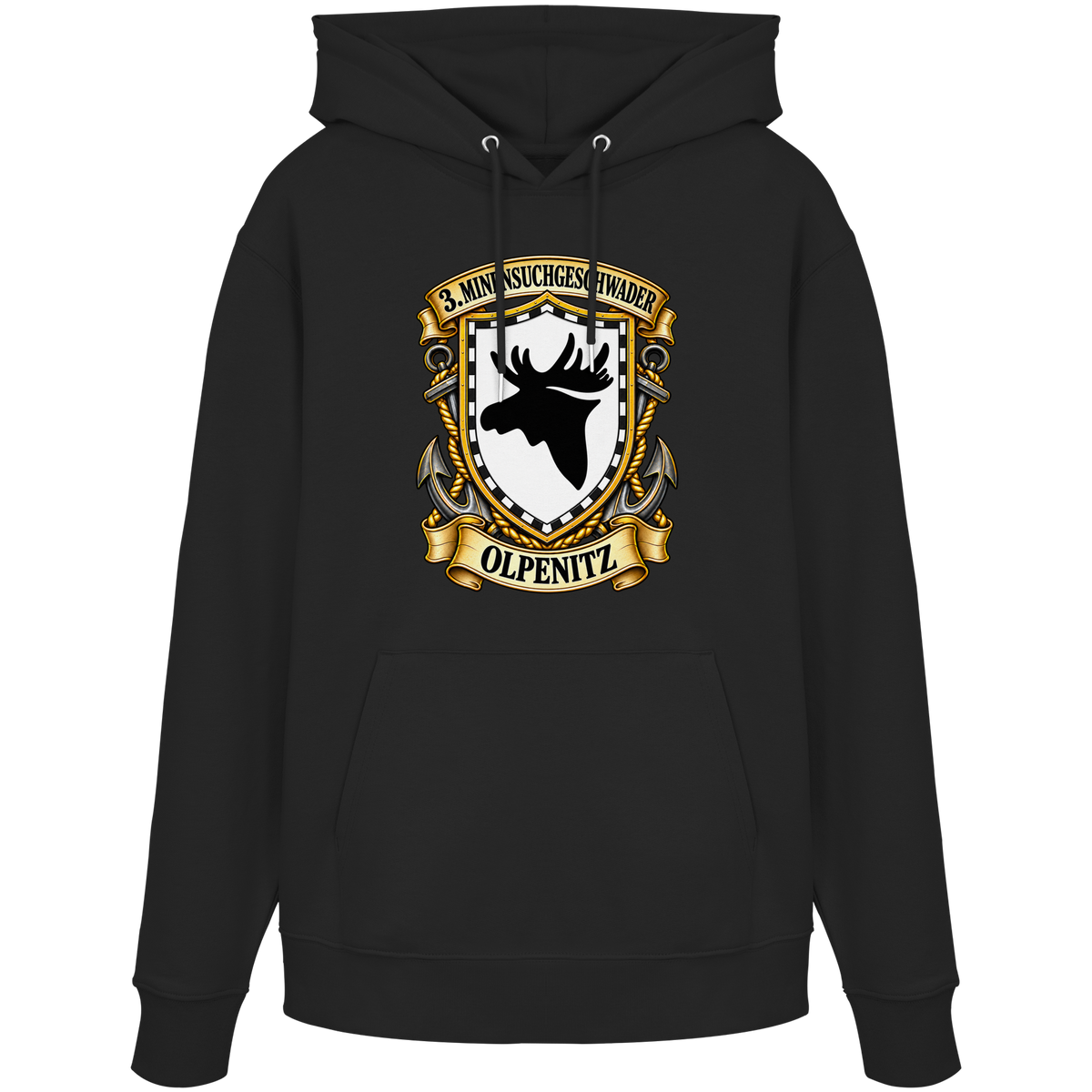 Wappen 3. Minensuchgeschwader - OLPENITZ - Organic Hoodie