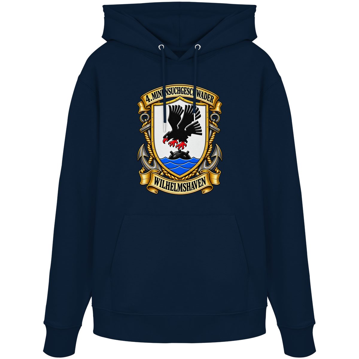 Wappen 4. Minensuchgeschwader - WILHELMSHAVEN - Organic Hoodie