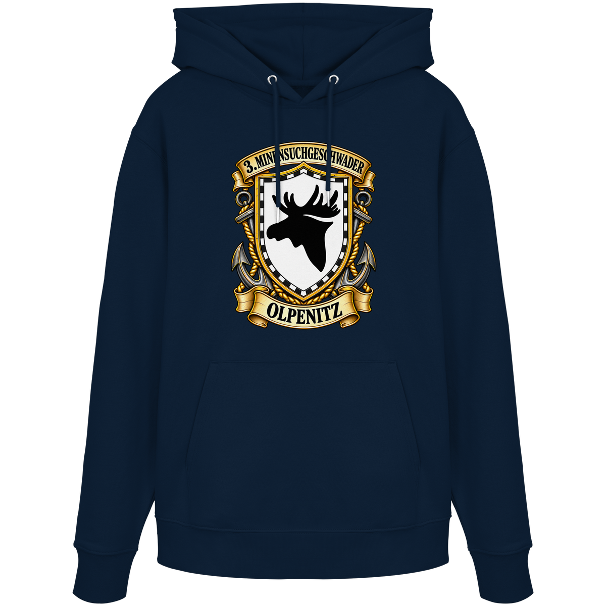 Wappen 3. Minensuchgeschwader - OLPENITZ - Organic Hoodie