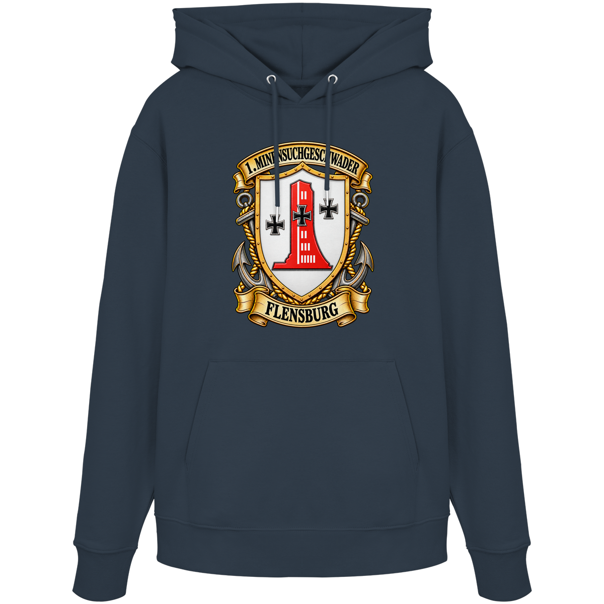 Wappen 1. Minensuchgeschwader - FLENSBURG - Organic Hoodie