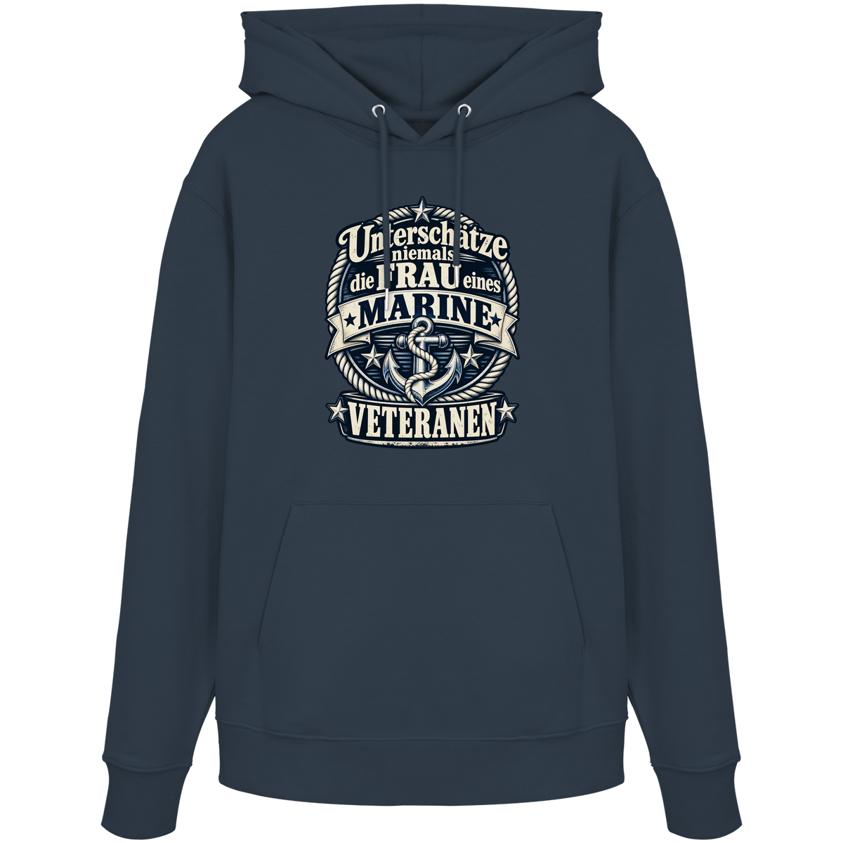 Unterschätze niemals die Frau eines Marine Veteranen - Organic Hoodie