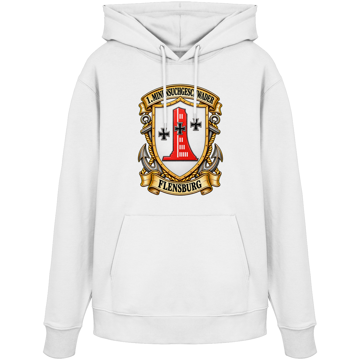 Wappen 1. Minensuchgeschwader - FLENSBURG - Organic Hoodie