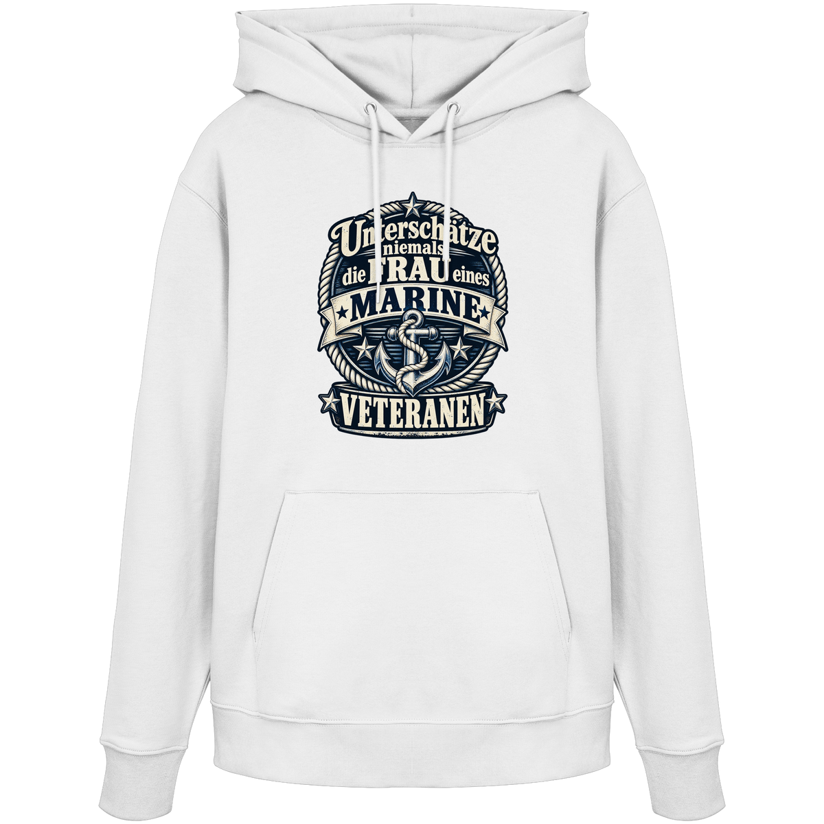 Unterschätze niemals die Frau eines Marine Veteranen - Organic Hoodie