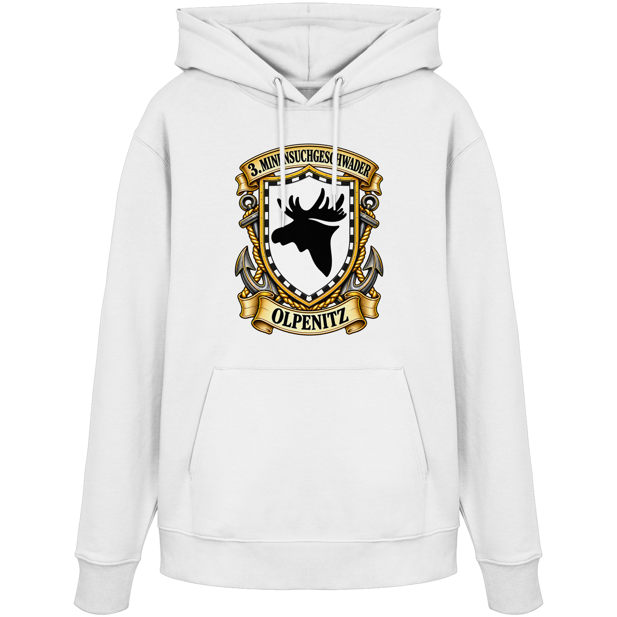Wappen 3. Minensuchgeschwader - OLPENITZ - Organic Hoodie