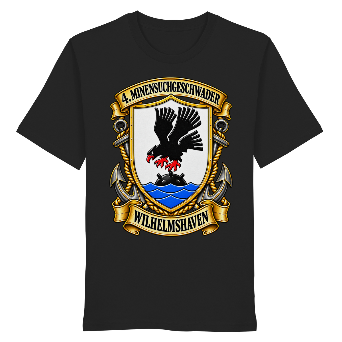 Wappen 4. Minensuchgeschwader - WILHELMSHAVEN - Organic Shirt