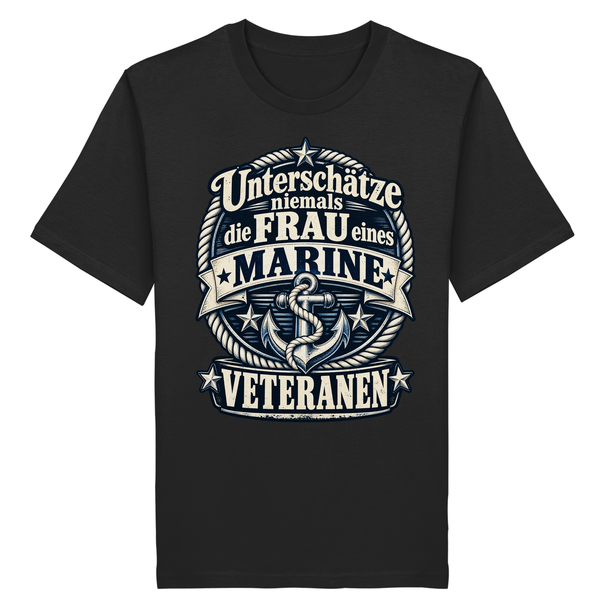 Unterschätze niemals die Frau eines Marine Veteranen - Organic Shirt