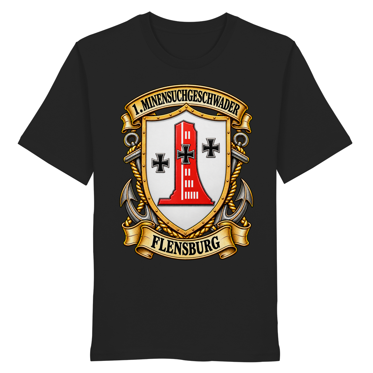 Wappen 1. Minensuchgeschwader - FLENSBURG - Organic Shirt