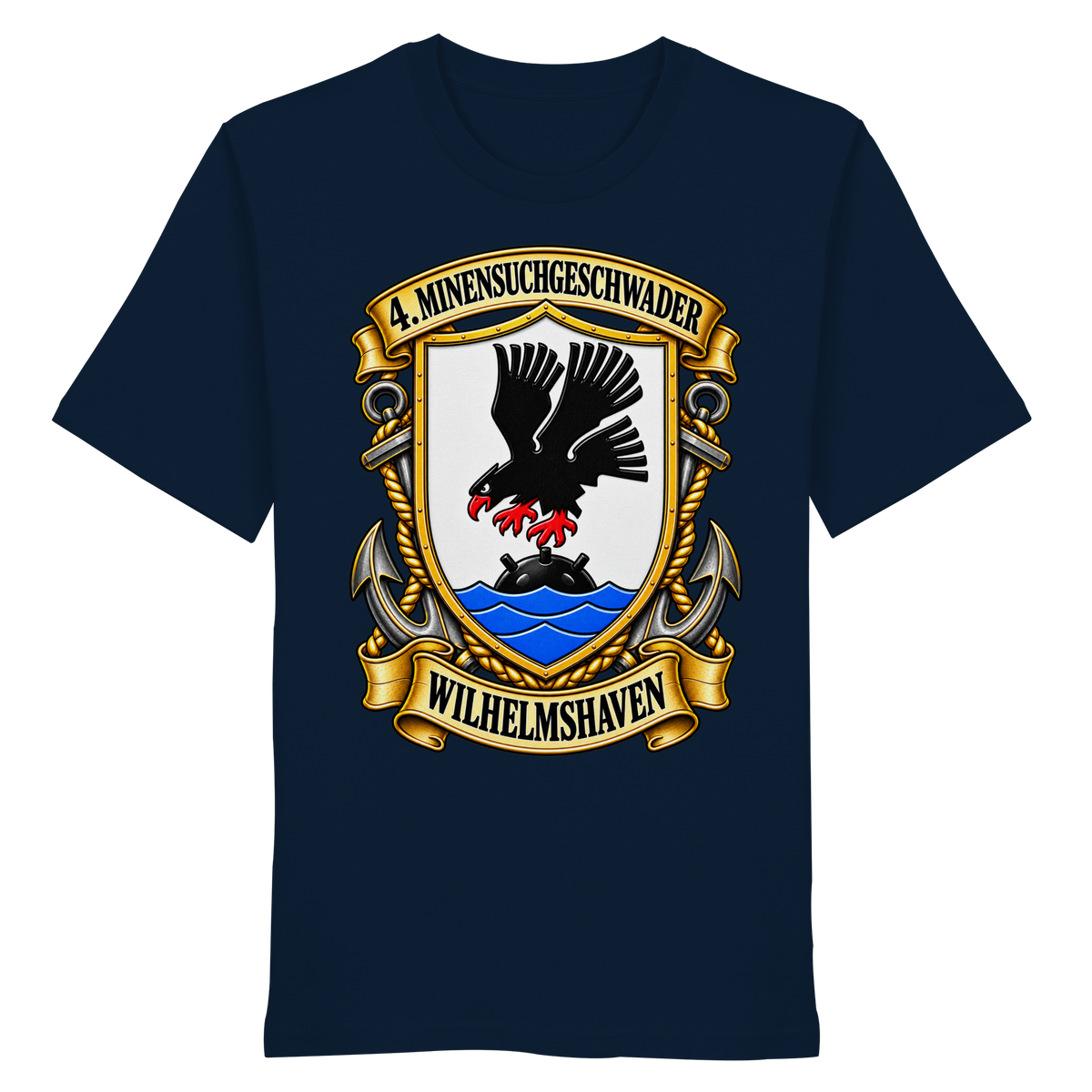Wappen 4. Minensuchgeschwader - WILHELMSHAVEN - Organic Shirt