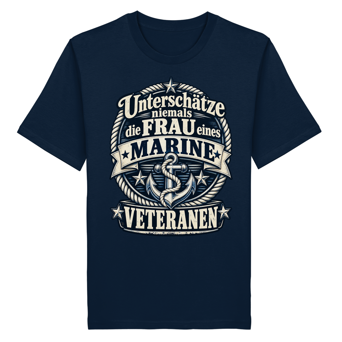 Unterschätze niemals die Frau eines Marine Veteranen - Organic Shirt
