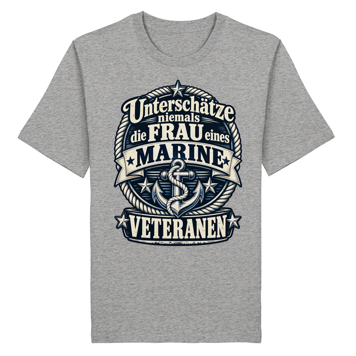 Unterschätze niemals die Frau eines Marine Veteranen - Organic Shirt