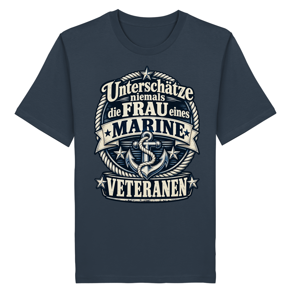 Unterschätze niemals die Frau eines Marine Veteranen - Organic Shirt