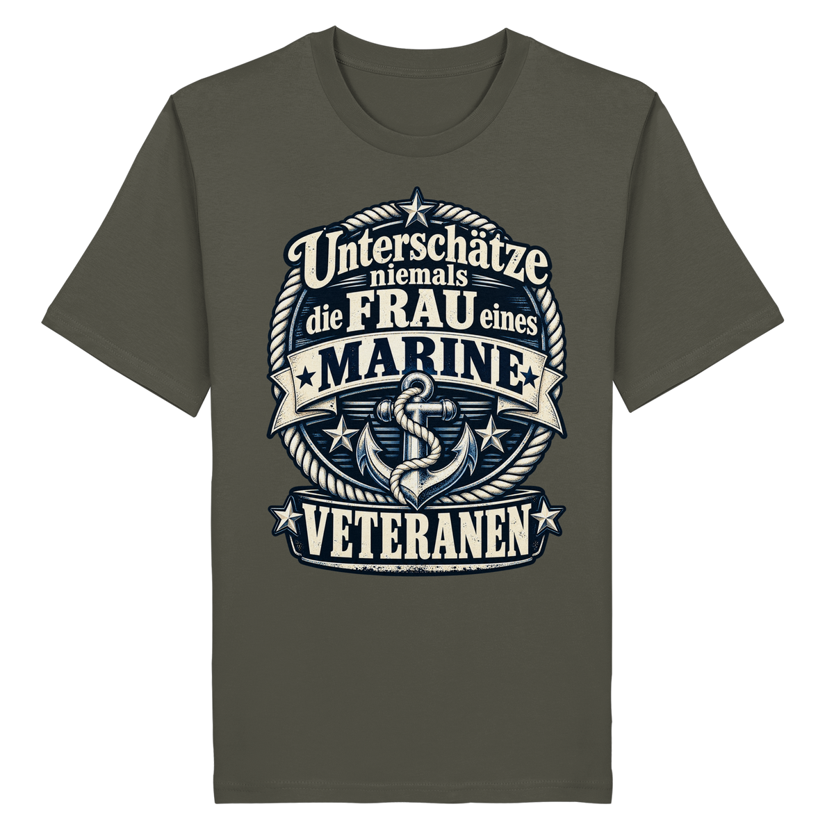 Unterschätze niemals die Frau eines Marine Veteranen - Organic Shirt
