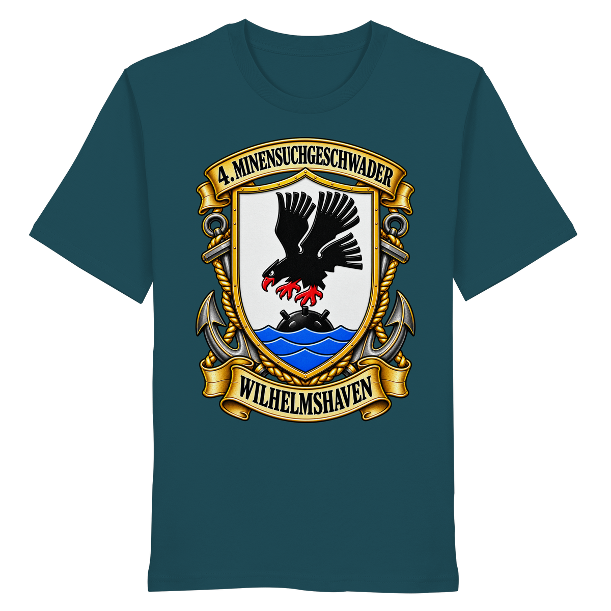 Wappen 4. Minensuchgeschwader - WILHELMSHAVEN - Organic Shirt