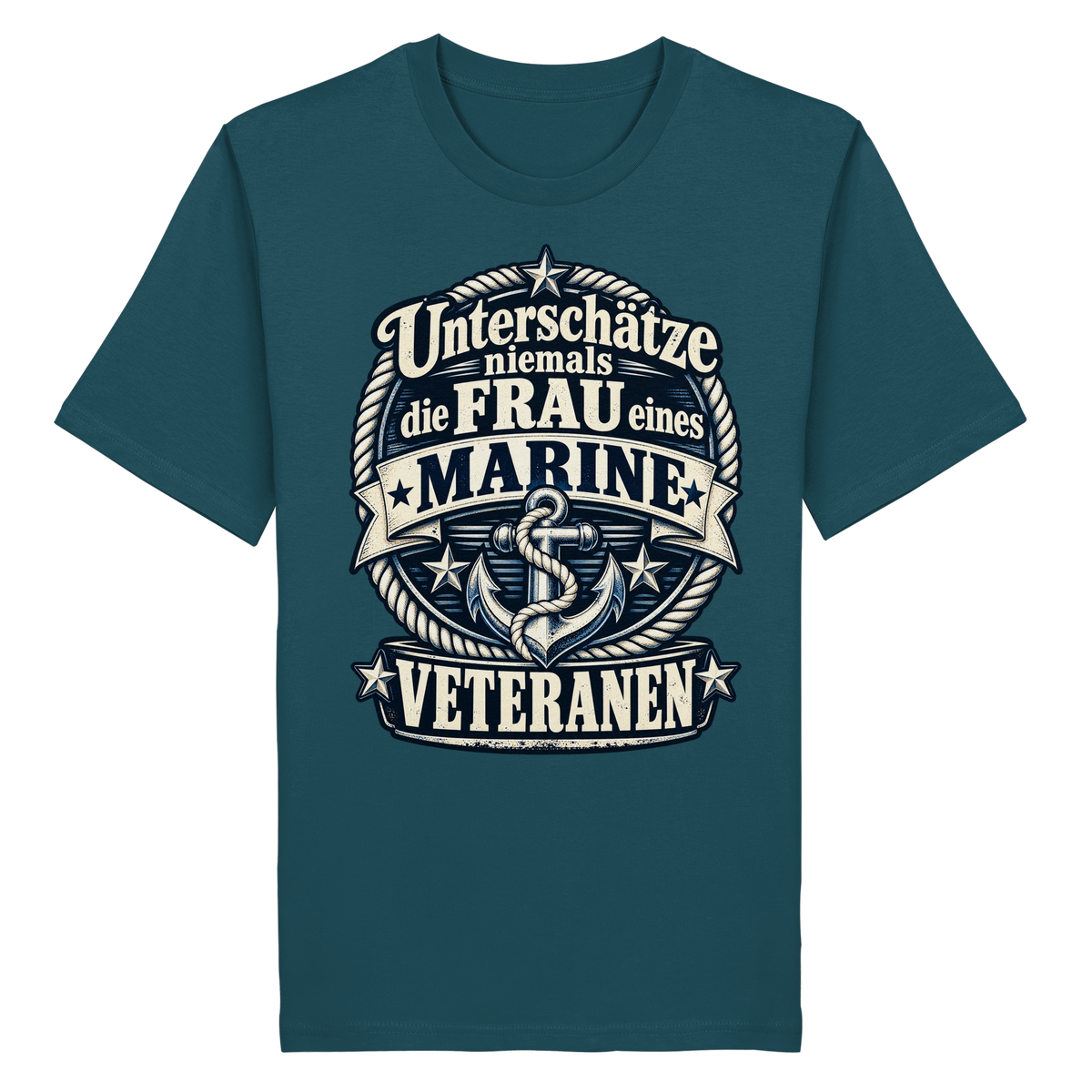 Unterschätze niemals die Frau eines Marine Veteranen - Organic Shirt