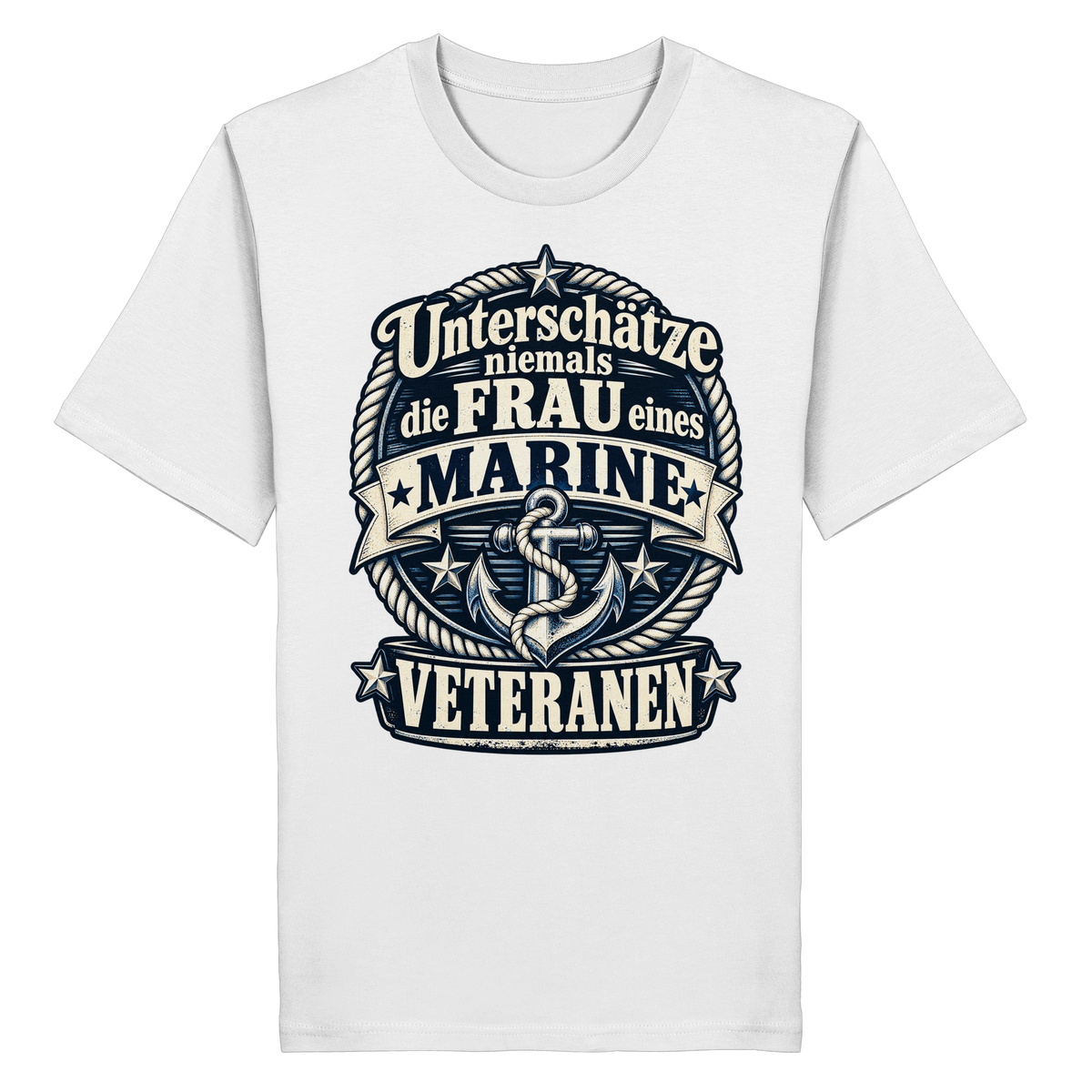Unterschätze niemals die Frau eines Marine Veteranen - Organic Shirt