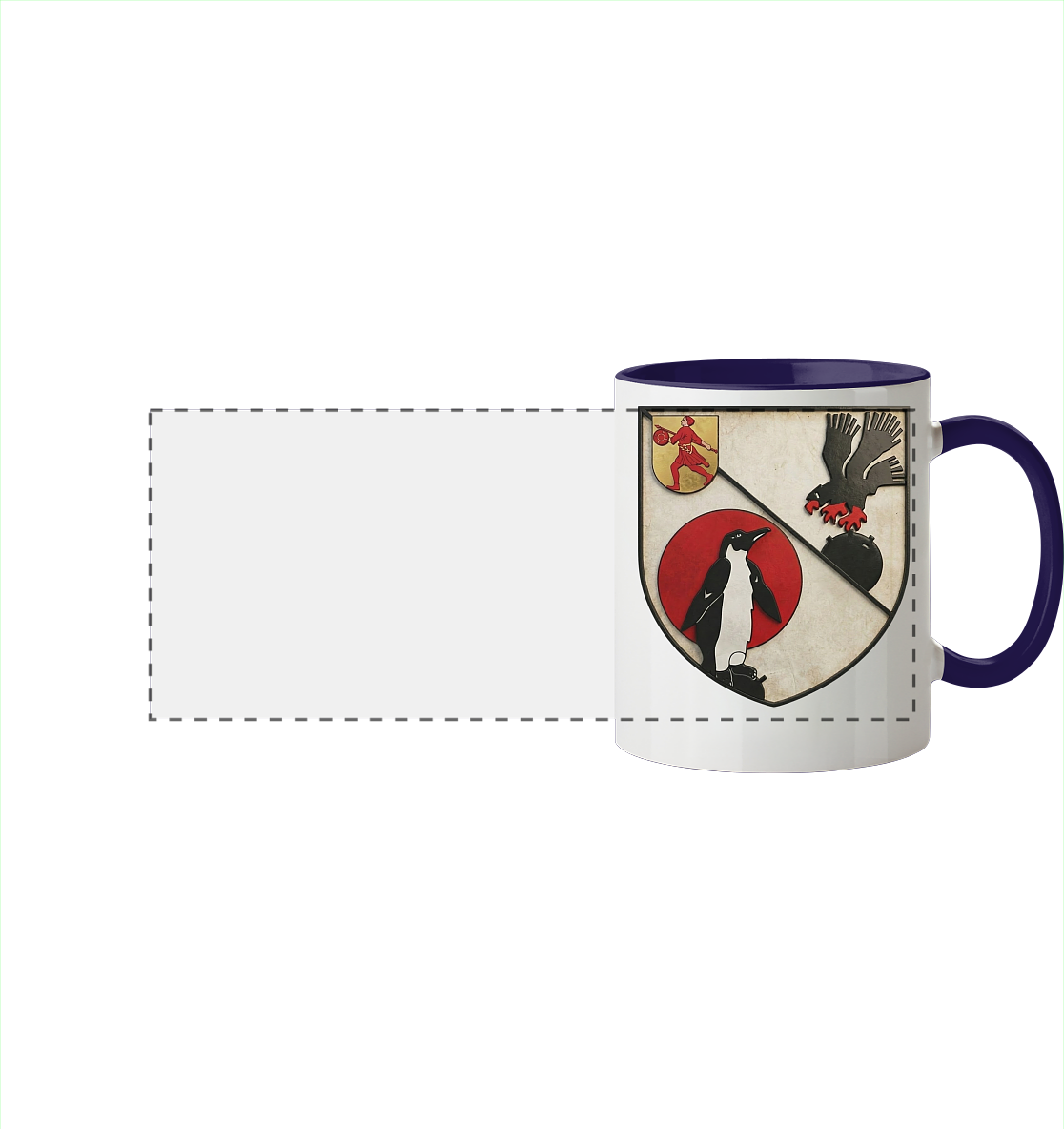 Wappen Minenabwehrgeschwader Nordsee - Panorama Tasse zweifarbig