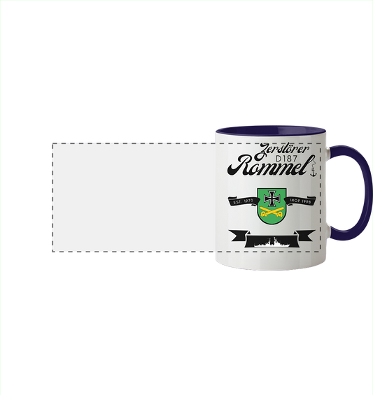 Zerstörer D187 ROMMEL EST. 1970 - Panorama Tasse zweifarbig