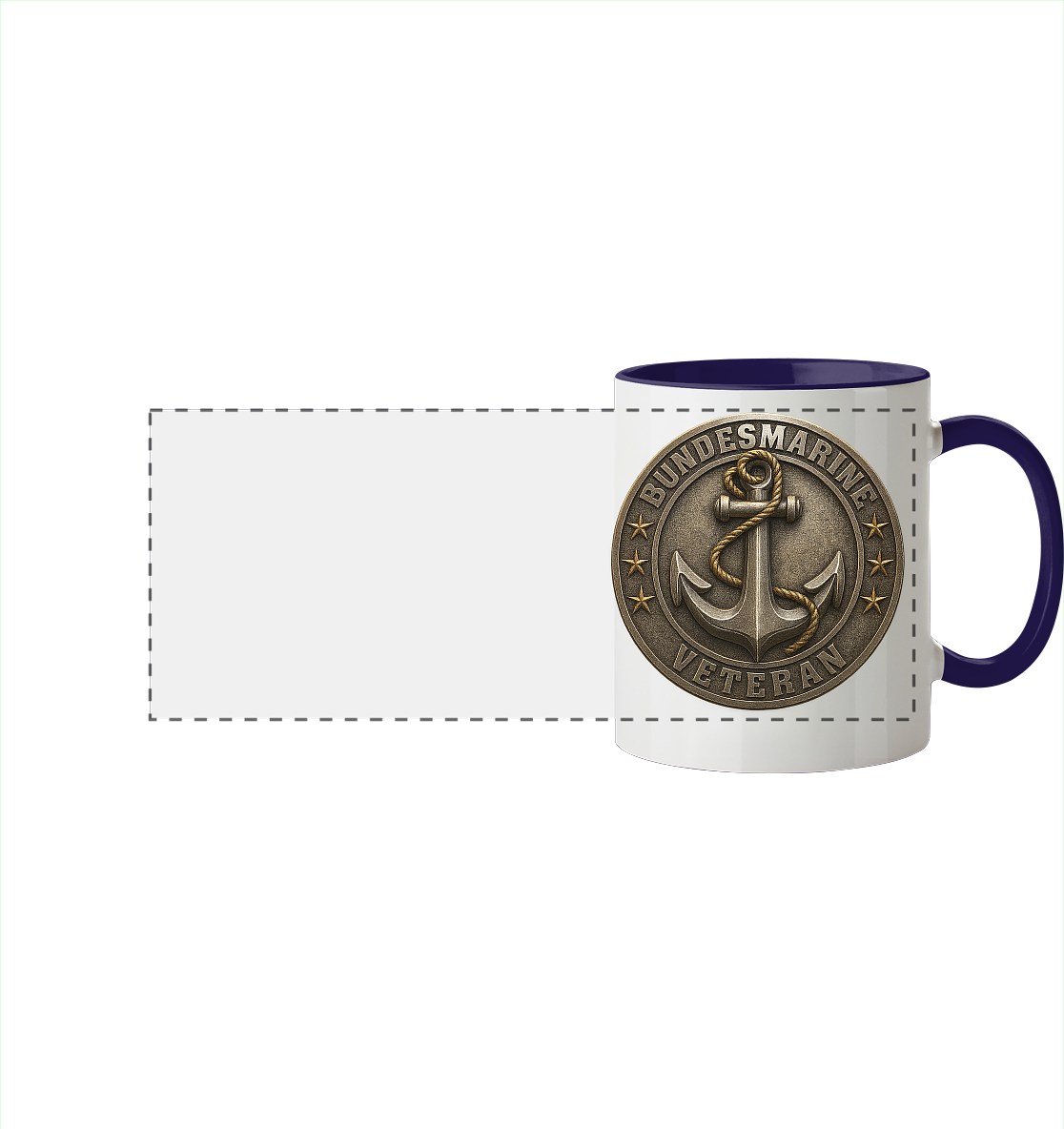 Logo BUNDESMARINE - Metalleffekt - Panorama Tasse zweifarbig