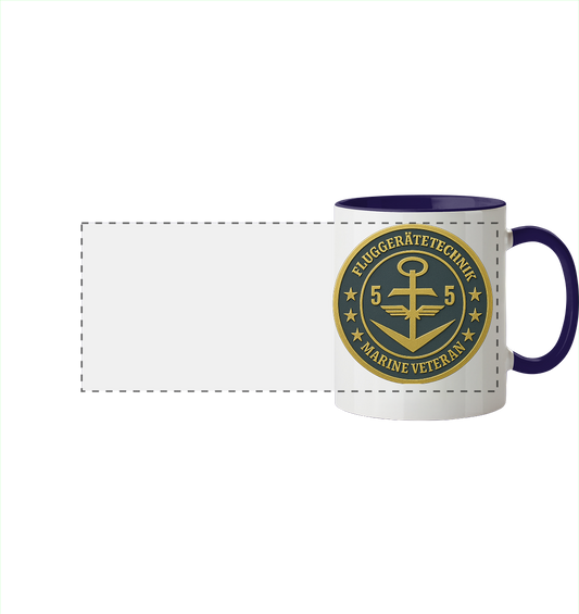 Marine Veteran 55er FLUGGERÄTETECHNIK - Metalleffekt - Panorama Tasse zweifarbig