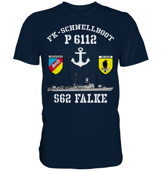 FK-Schnellboot S62 FALKE - Rückseite: Männer aus Stahl...  - Premium Shirt
