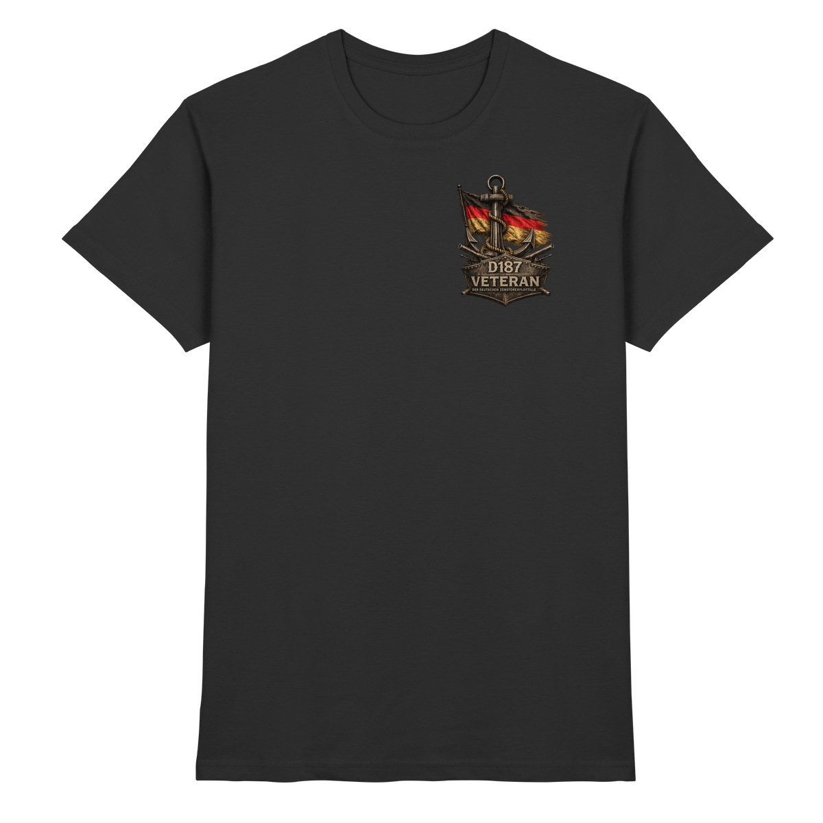 Veteran D187  Flagge Brustlogo - Premium Shirt