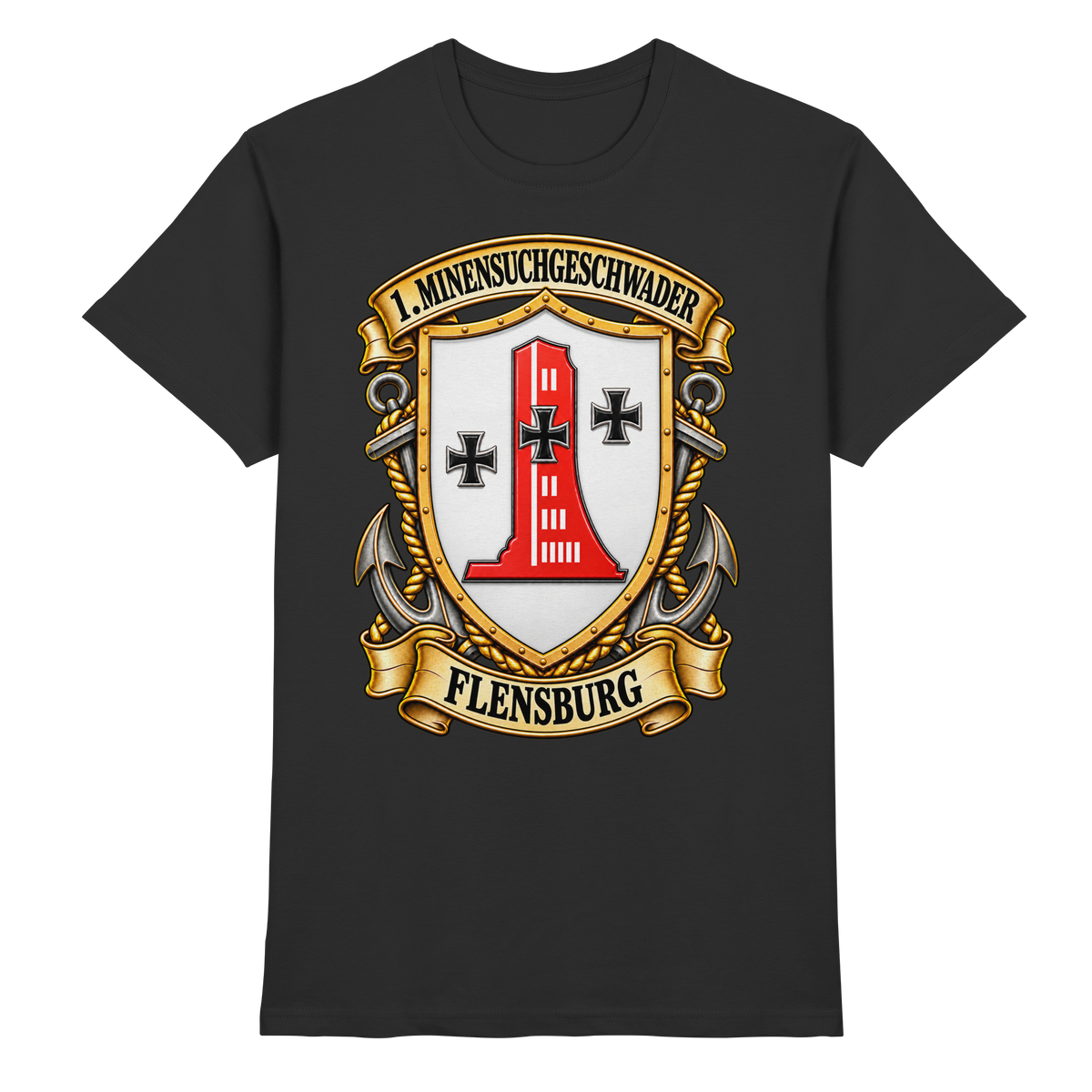 Wappen 1. Minensuchgeschwader - FLENSBURG - Premium Shirt