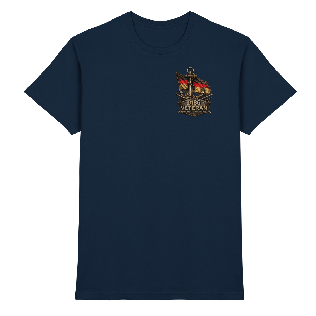 Veteran D186  Flagge Brustlogo - Premium Shirt