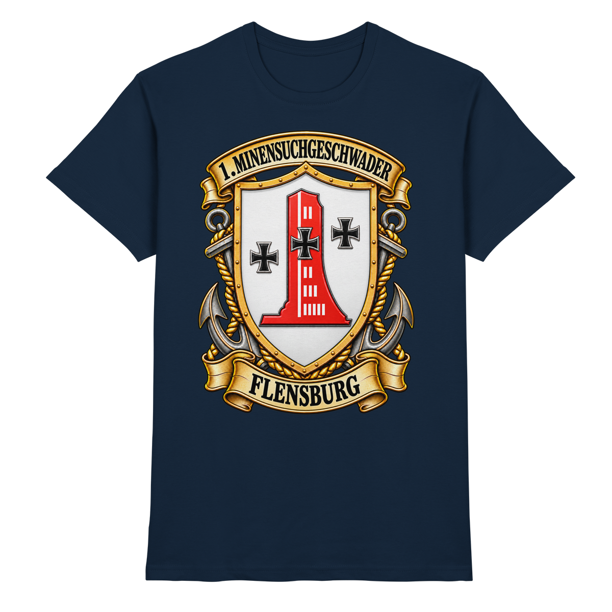 Wappen 1. Minensuchgeschwader - FLENSBURG - Premium Shirt