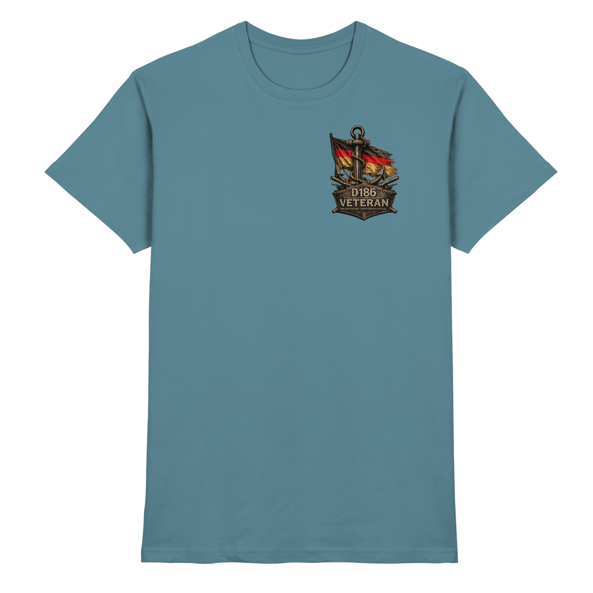 Veteran D186  Flagge Brustlogo - Premium Shirt