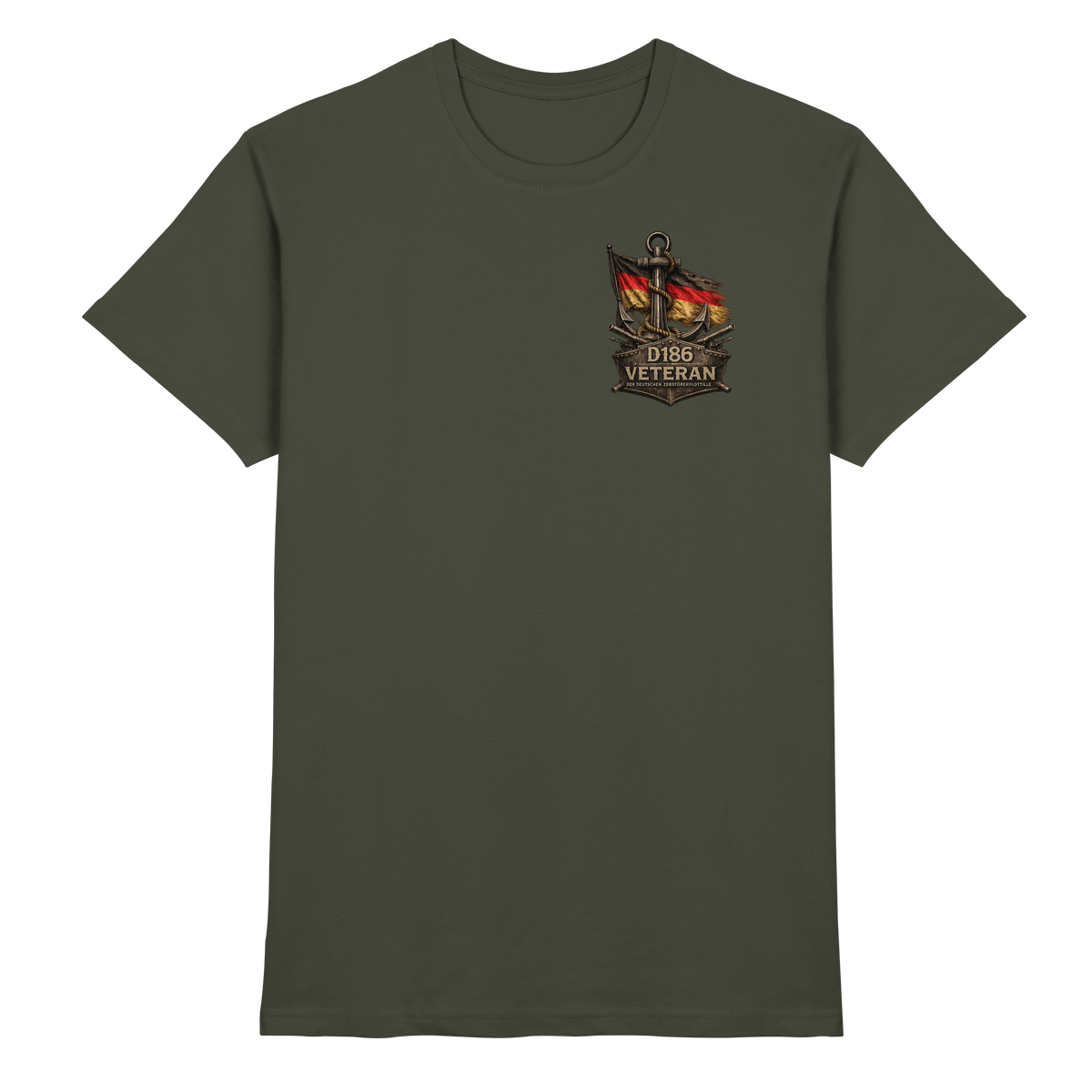 Veteran D186  Flagge Brustlogo - Premium Shirt