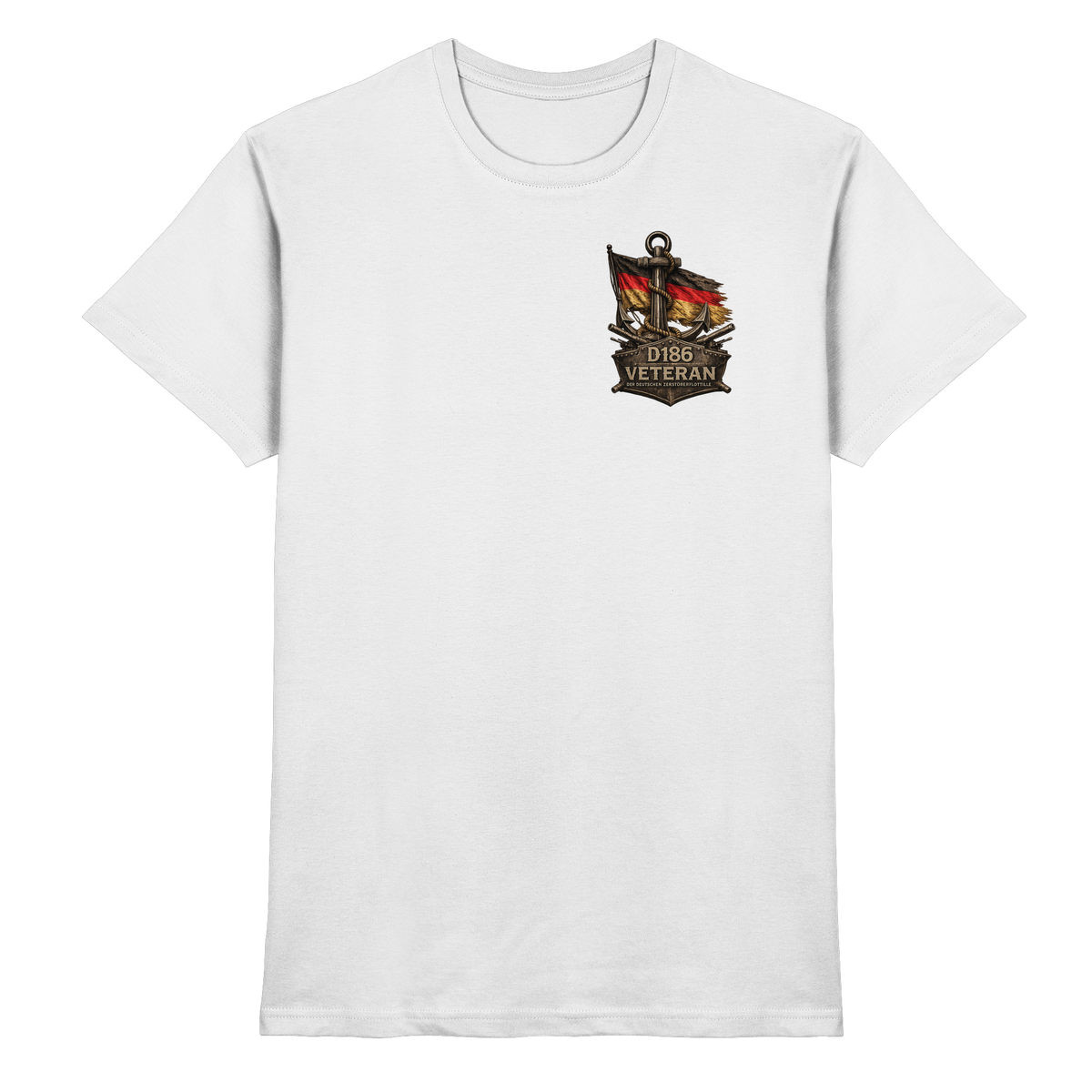 Veteran D186  Flagge Brustlogo - Premium Shirt