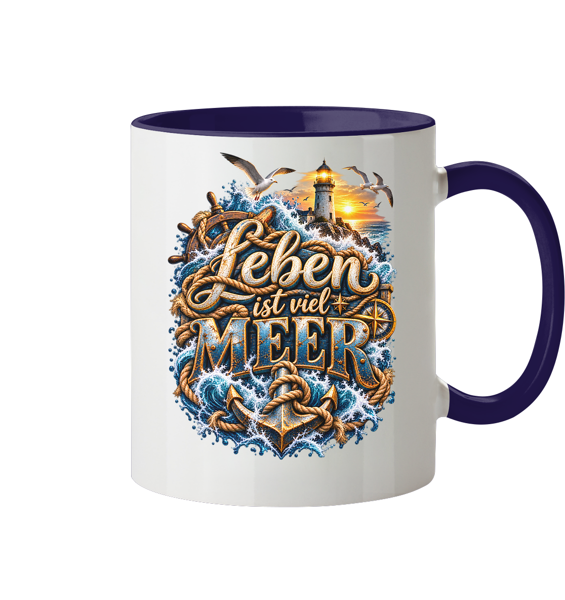 Leben ist viel Meer - Tasse zweifarbig