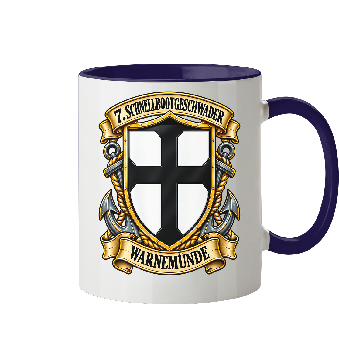 Wappen 7. Schnellbootgeschwader - WARNEMÜNDE - Tasse zweifarbig