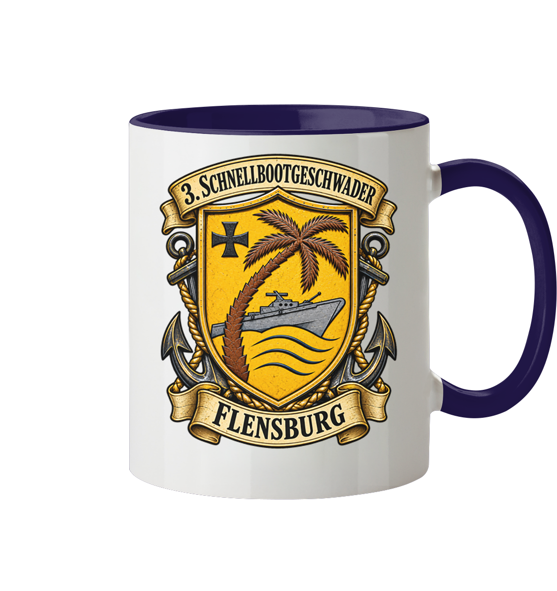 Wappen 3. Schnellbootgeschwader - FLENSBURG - Tasse zweifarbig