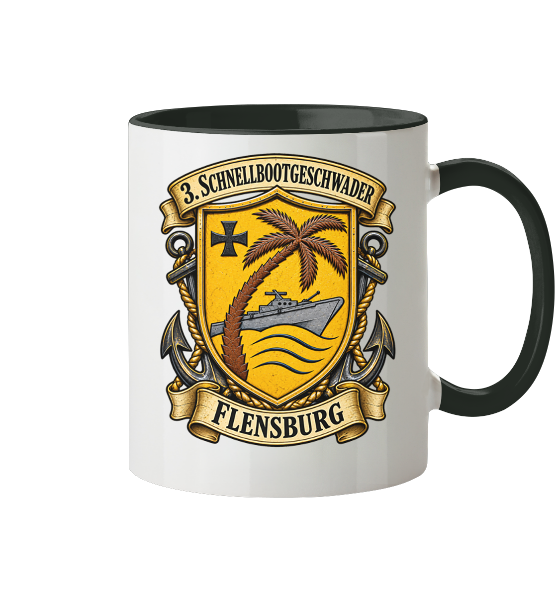 Wappen 3. Schnellbootgeschwader - FLENSBURG - Tasse zweifarbig