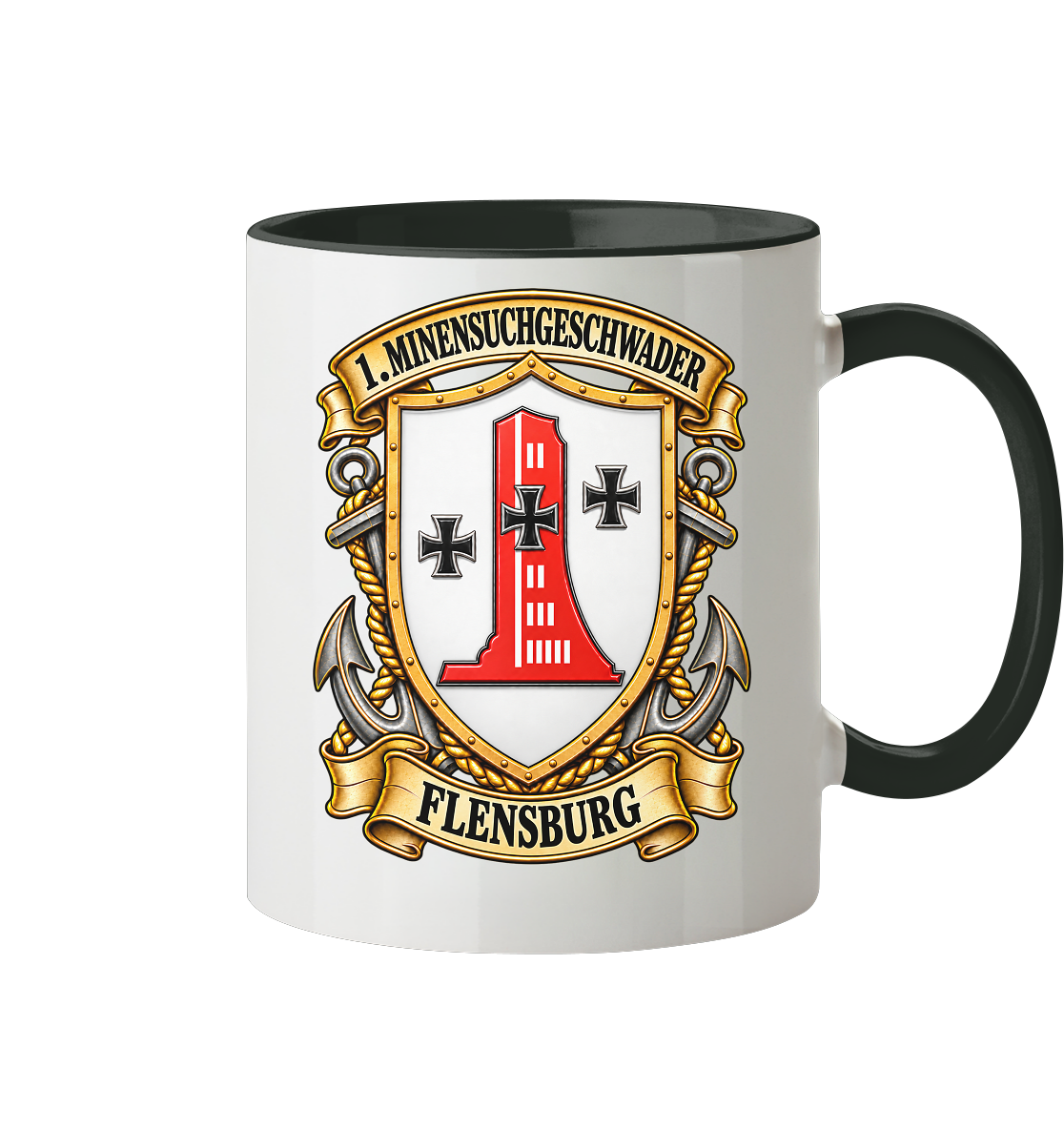 Wappen 1. Minensuchgeschwader - FLENSBURG - Tasse zweifarbig