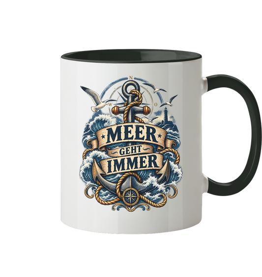 Meer geht immer - Anker - Tasse zweifarbig