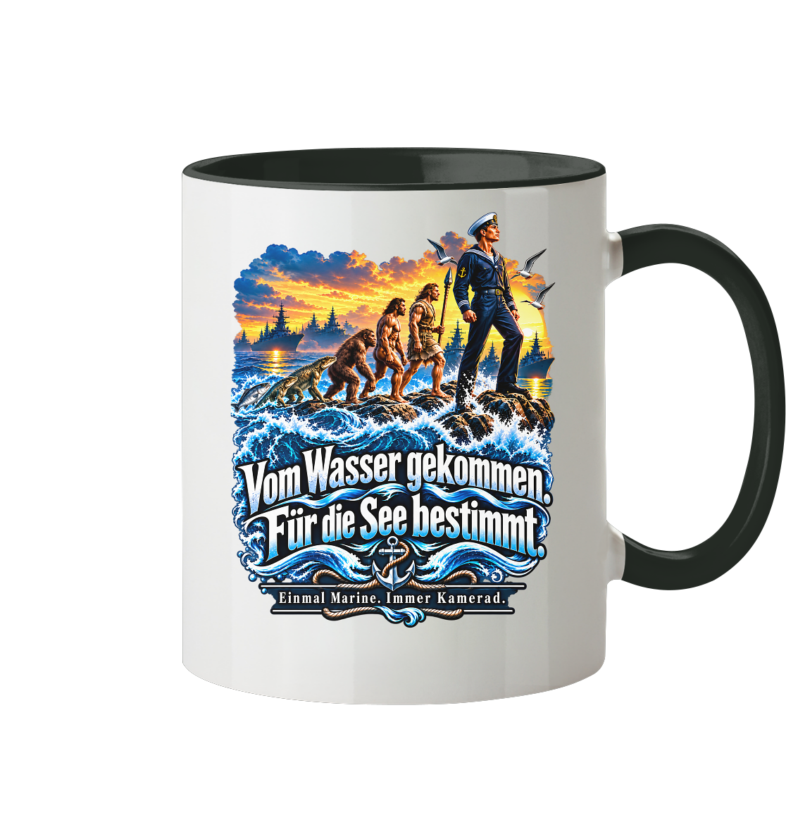 Vom Wasser gekommen - Für die See bestimmt - Tasse zweifarbig