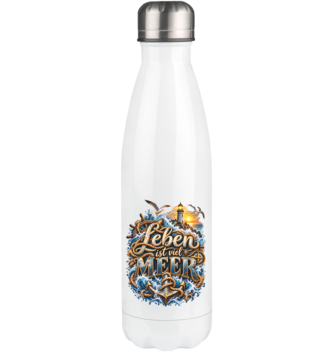 Leben ist viel Meer - Thermoflasche 500ml