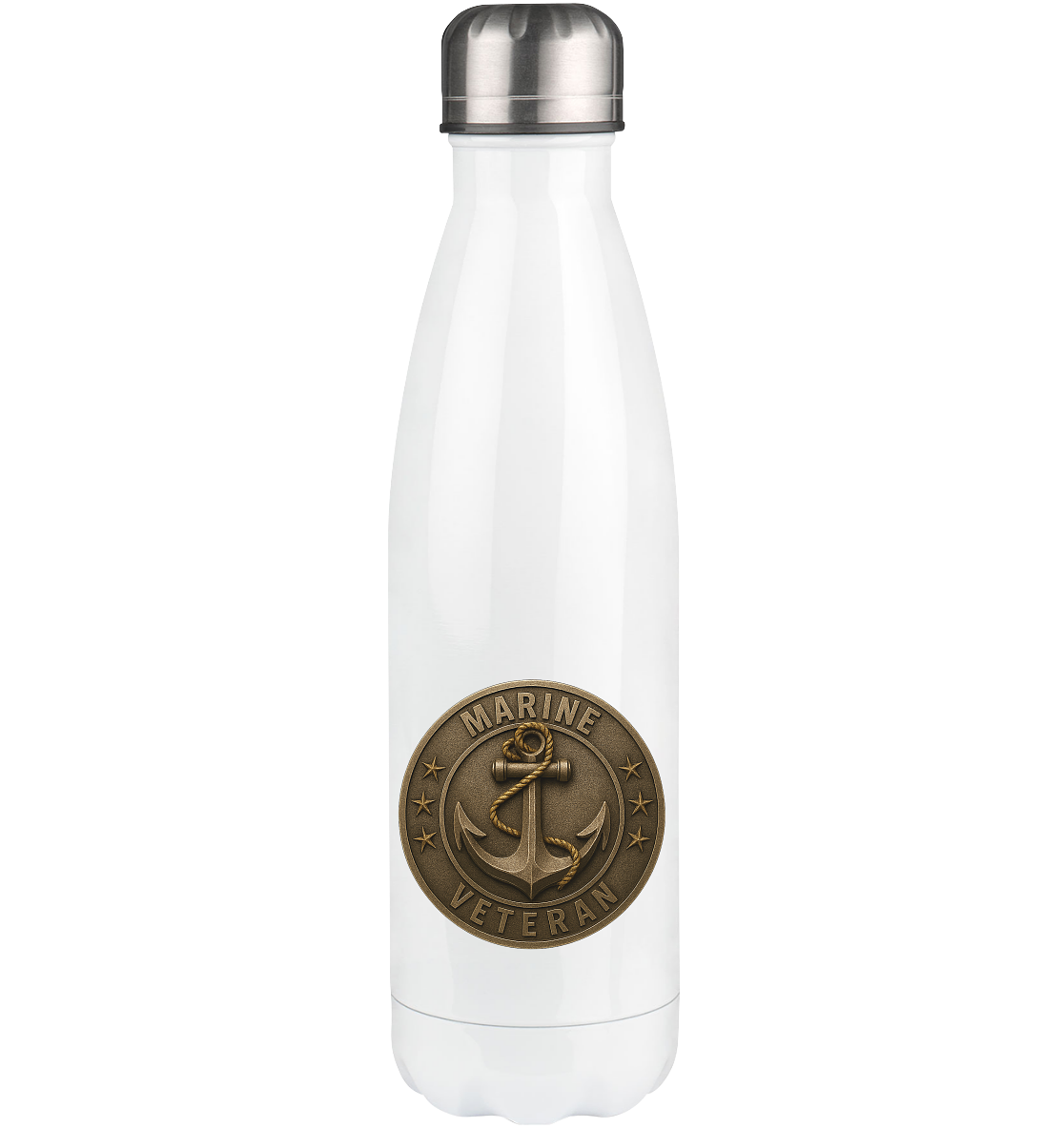Marine Veteran  - Metalleffekt - Thermoflasche 500ml