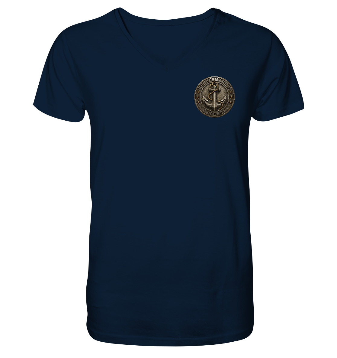 Logo BUNDESMARINE - Metalleffekt - V-Neck Shirt