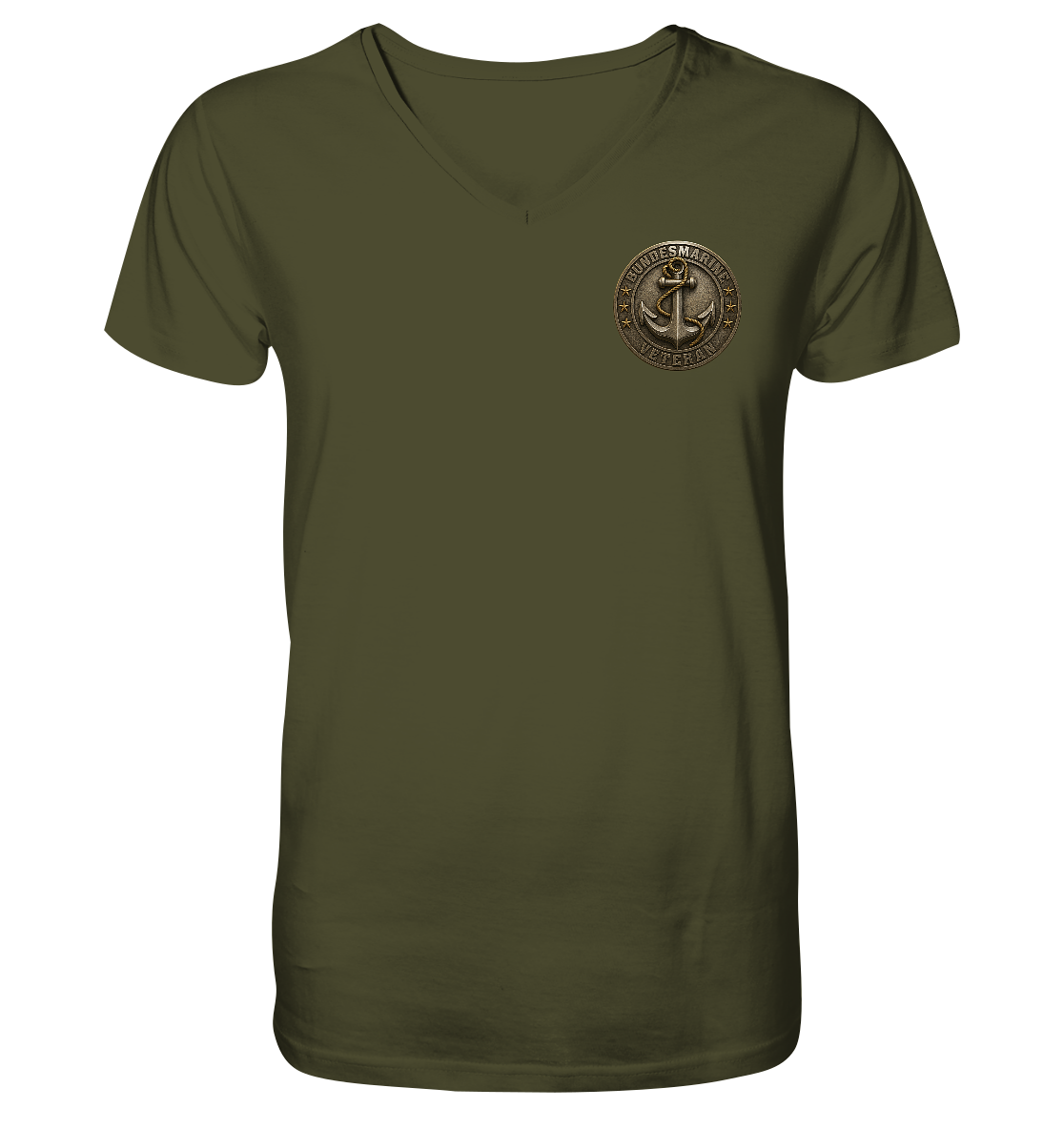 Logo BUNDESMARINE - Metalleffekt - V-Neck Shirt