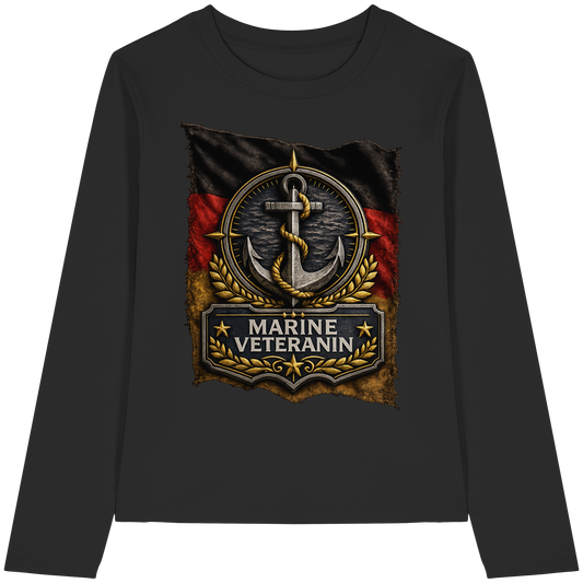 MARINE VETERANIN Flagge - Womens Organic Longsleeve T-Shirt