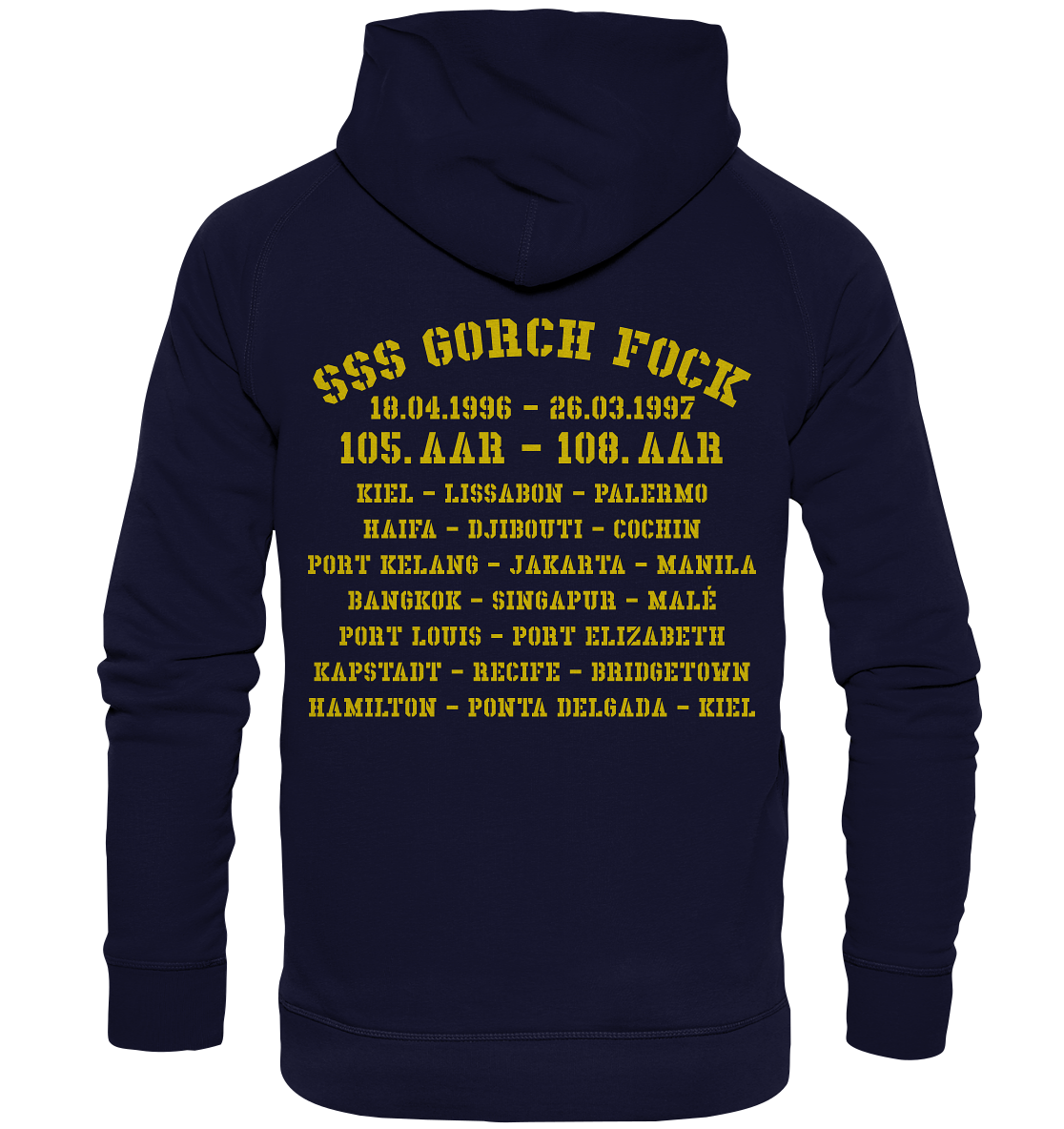 SSS GORCH FOCK 105.-108 AAR beidseitiger Druck - Basic Unisex Hoodie XL