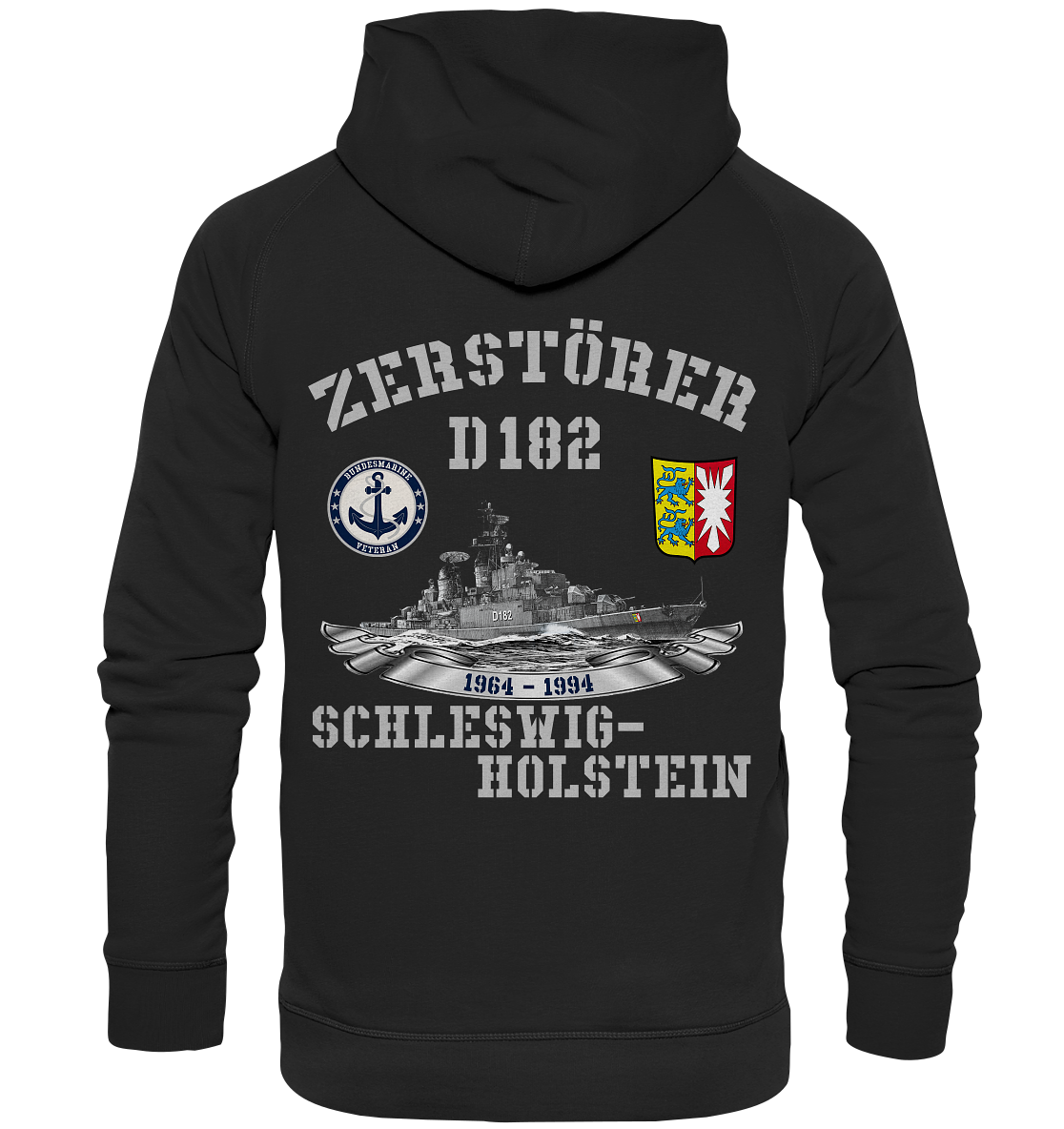 2. ZG Zerstörer D182 SCHLESWIG-HOLSTEIN; beidseitiger Druck - Basic Unisex Hoodie XL