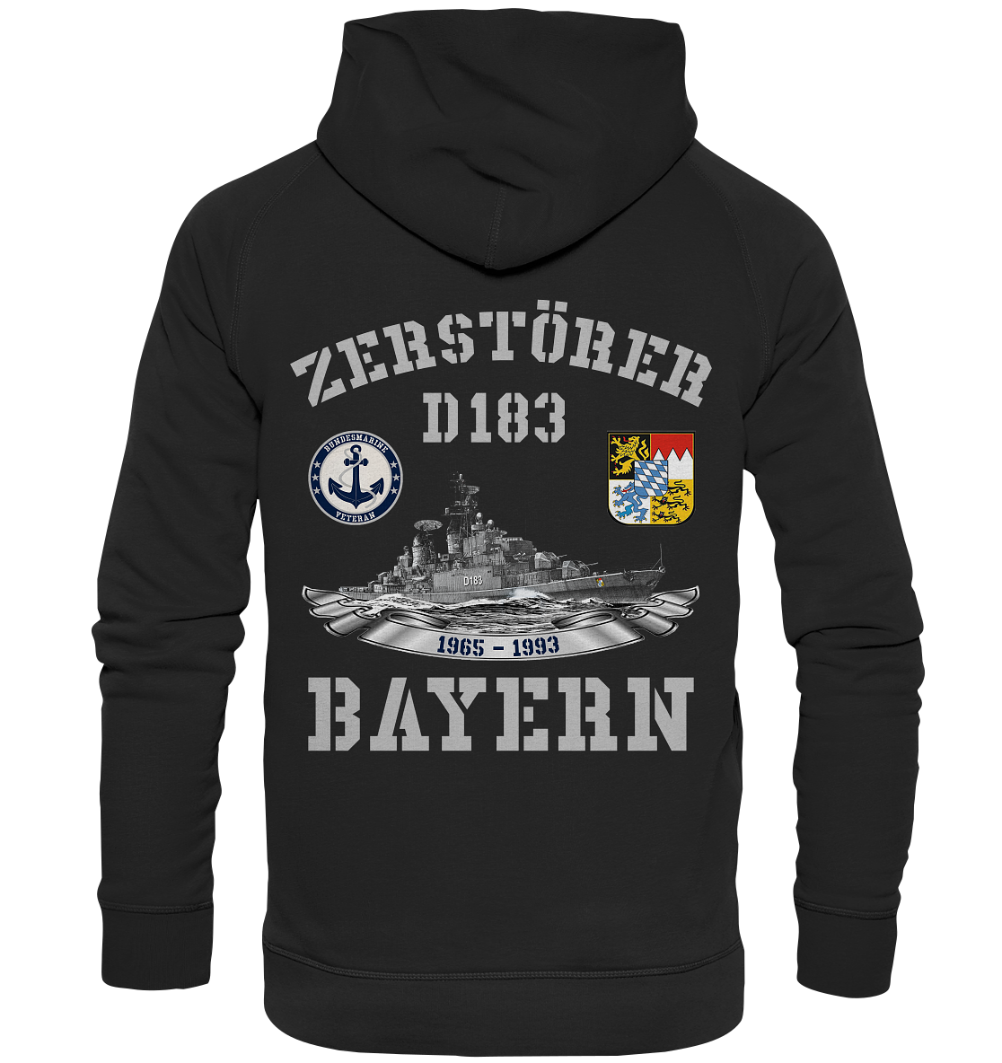 2. ZG Zerstörer D183 BAYERN; beidseitiger Druck - Basic Unisex Hoodie XL