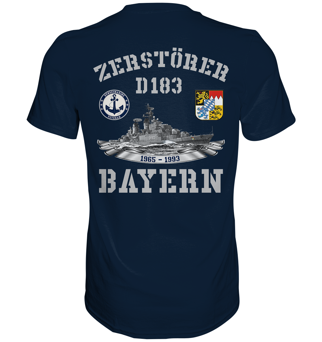2. ZG Zerstörer D183 BAYERN; beidseitiger Druck - Premium Shirt