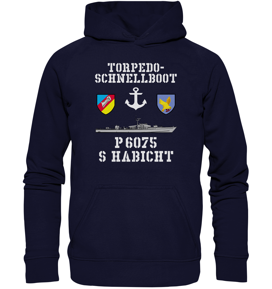 Torpedo-Schnellboot P6075 HABICHT Anker - Basic Unisex Hoodie
